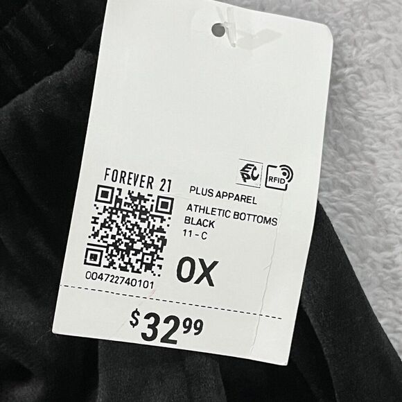 Forever 21 Wide Leg Velvet Pants 0X Plus High Rise Baggy NWT Black WOmens - Picture 5 of 12